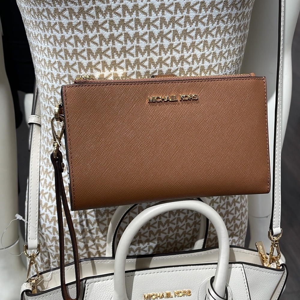 MICHAEL KORS LARGE DOUBLE ZIP WRISTLET WALLET PHONE CASE